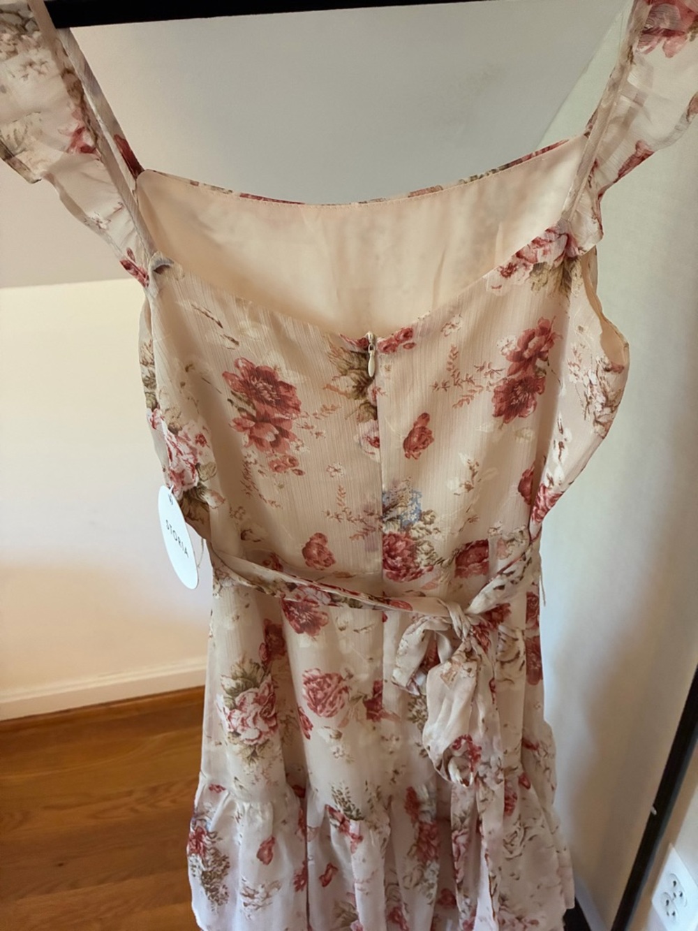 Storia Blush Floral Dress with Tie Waist - NWT - Picture 5 of 6